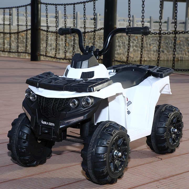 Image of Happy Goods Four -Wheeled ATV Monster Bike Electric Battery Operated Ride On Motorbike for Kids of Age 2 Year to 5 Years with Foot Accelerator, Multicolor AS PER Stock Fully Musical