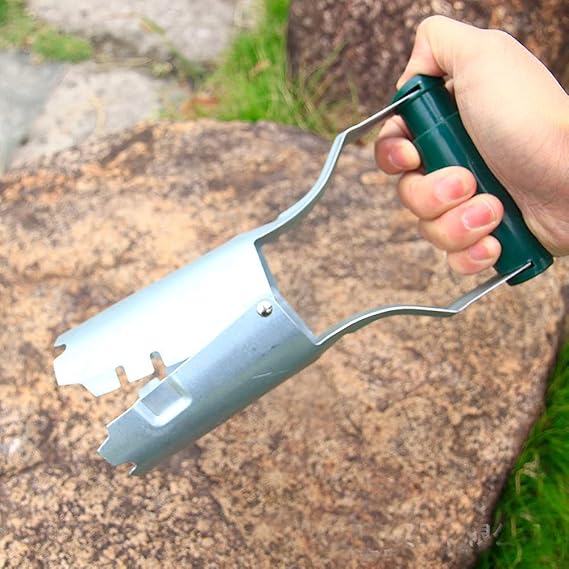 esowemsn 1PC Bulb Planter Metal Garden Bulb Planting Tool Handled Bulb Planter for Digging and Refilling Hole Consistent Planting Flowers
