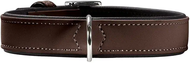 HUNTER SOFTIE Hundehalsband aus Kunstleder, samtig & pflegeleicht, 50 (S-M), braun