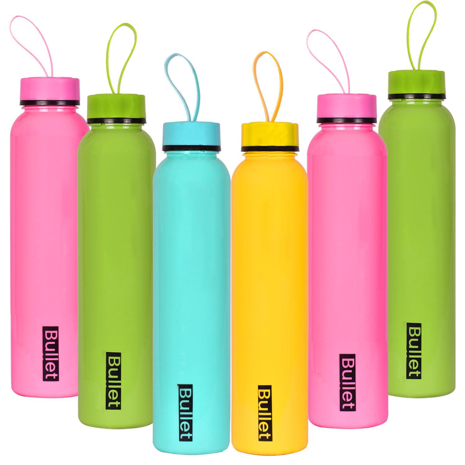 RIOZ Plastic Water Bottle 1 Litre for Kids | Fridge | Home | Office | School | Set of 6 Pieces Combo | Bullet Design | Multi Color | 1000ml Capacity | BPA Free | Food Grade | For Refrigerator (B0D5MCDSZ7) Amazon Price History, Amazon Price Tracker