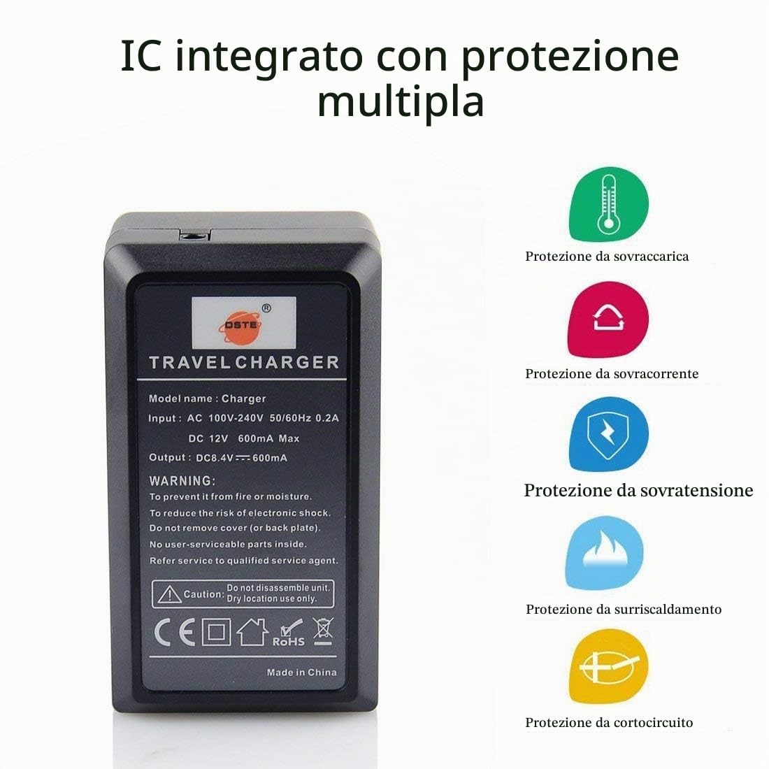 DSTE NP-QM71D Batteria + Caricatore per Sony CCD-TRV118,CCD-TRV150,CCD-TRV228,CCD-TRV250,CCD-TRV270,CCD-TRV285,CCD-TRV308