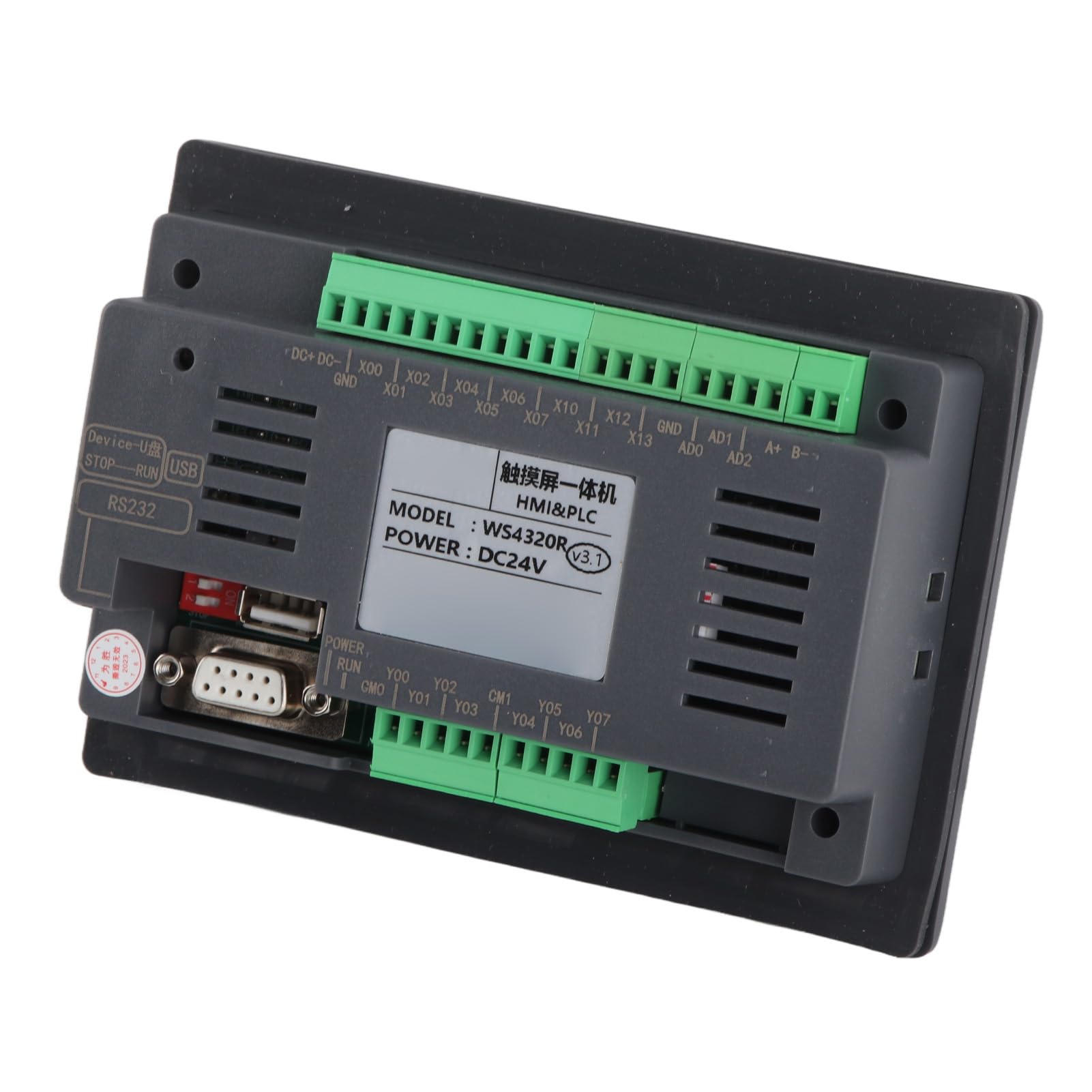 Acouto Ekran Dotykowy HMI 4,3-calowy Wyświetlacz TFT LCD Ekran Sterowania PLC 12 wejść 8 wyjść DC 24 V 5 A Wyjście Przekaźnikowe dla FX3U?20/40/48MRT i NAND 240 MHz Pobieranie Pamięci Dotykowej