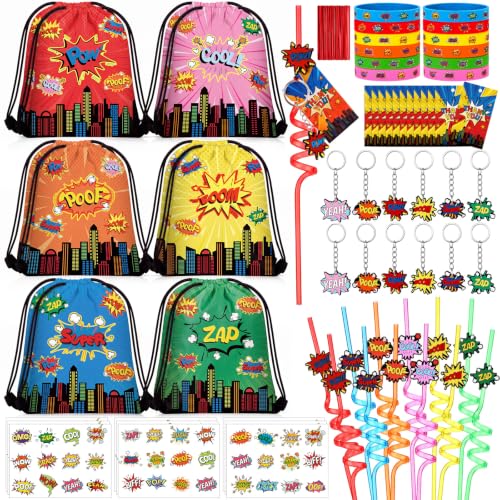 LemonRoad 73 Pcs Hero Party Favors Set Birthday Supplies