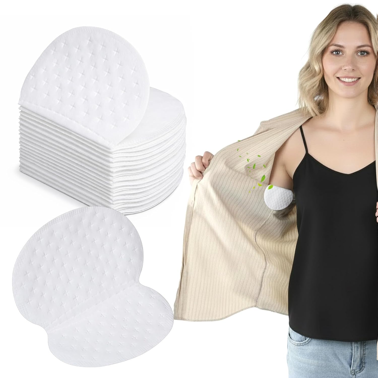 100 Pcs Disposable Underarm Sweat Pads for Comfort