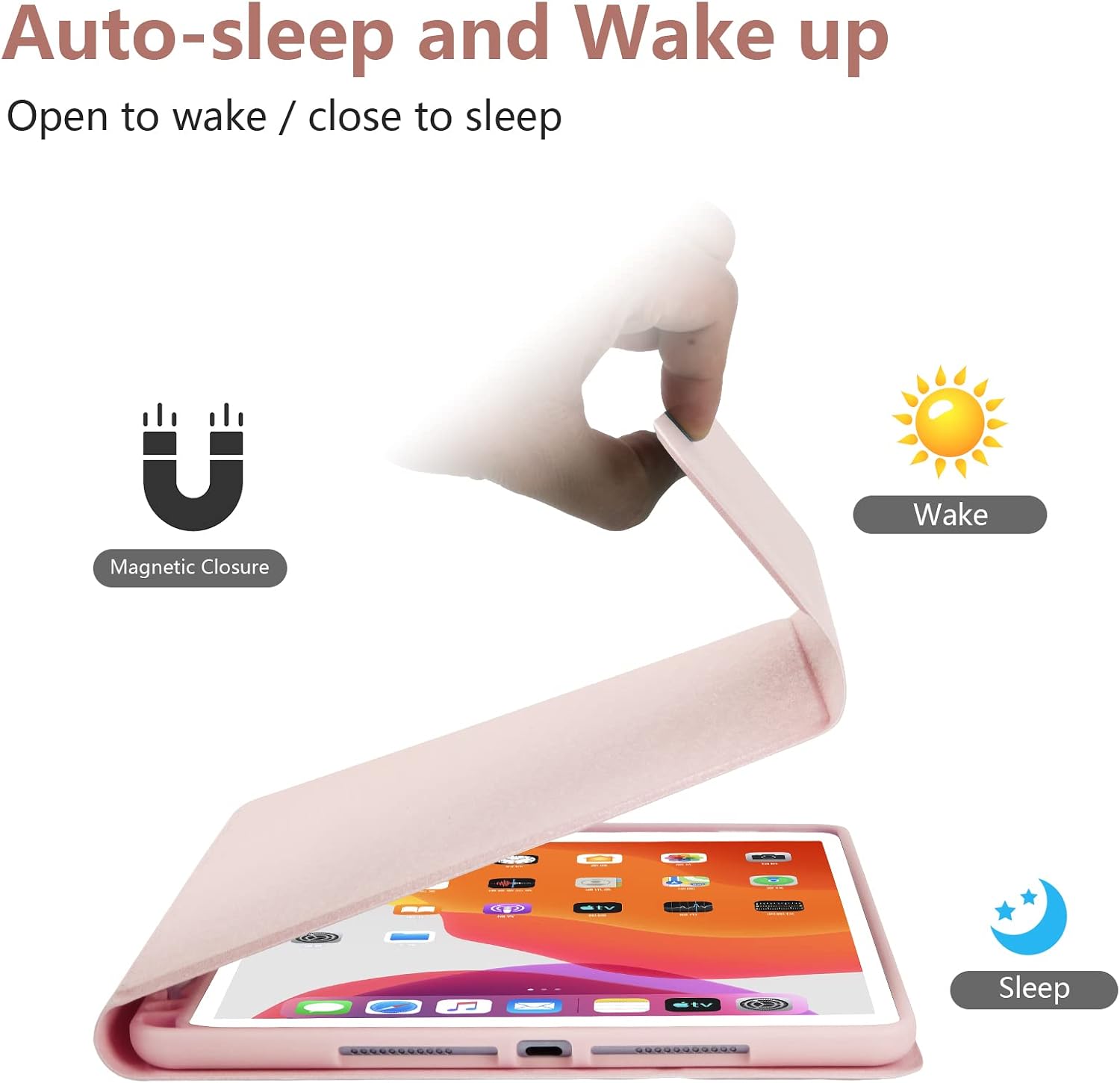 iPad Keyboard Case for iPad 9th/8th/7th Generation,Smart Keyboard Case for iPad 10.2” 2021/2020/2019, iPad Air 3rd Gen 2019/iPad Pro 10.5 2017 Case with Pencil Holder, Auto Wake/Sleep Function, Pink