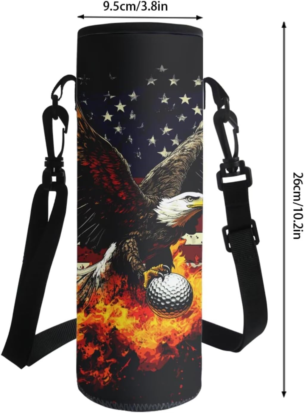 School Backpack Set for Boys Girls Fire Eagle Baseball American Flag Print 4 Pcs Set Schoolbag with Lunch Box Pencil Case Water Bottle Carrier Bag Primary Daypack Rucksack