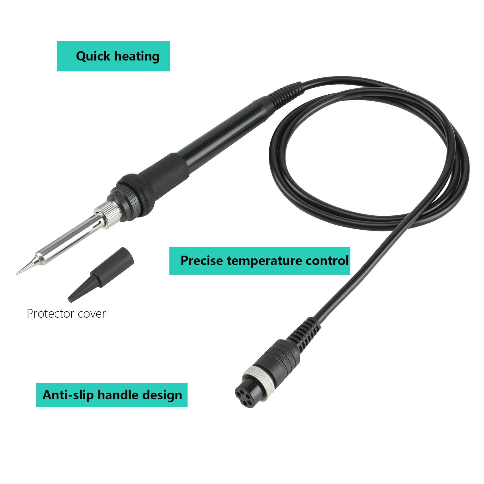 Stazione saldante, 750W Stazione Saldatura ad Aria Calda kit Stazione Saldante 8786D+ con 5 Saldatura, Filo di Saldatura,Pinzette, pompa dissaldante e kit Stazione di Rilavorazione per Elettronica