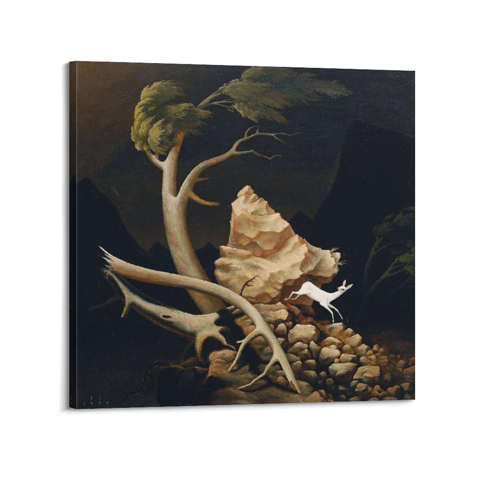 Kangzeng Frame-Style Franz Sedlacek Painter Works (Storm) Art Posters Wall Art Bedroom Prints Home Decor Hanging Picture Canvas 16X16inch(40X40cm)