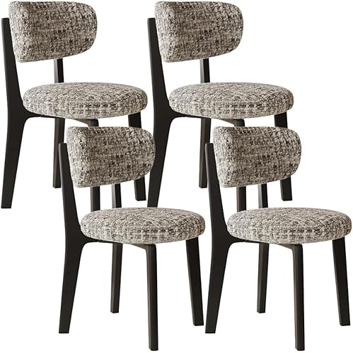 Miniatura 26 de YVYKFZD Sillas de comedor de madera maciza, juego de sillas de comedor sin brazos, sillas de cocina tapizadas, silla de sala de estar con funda de