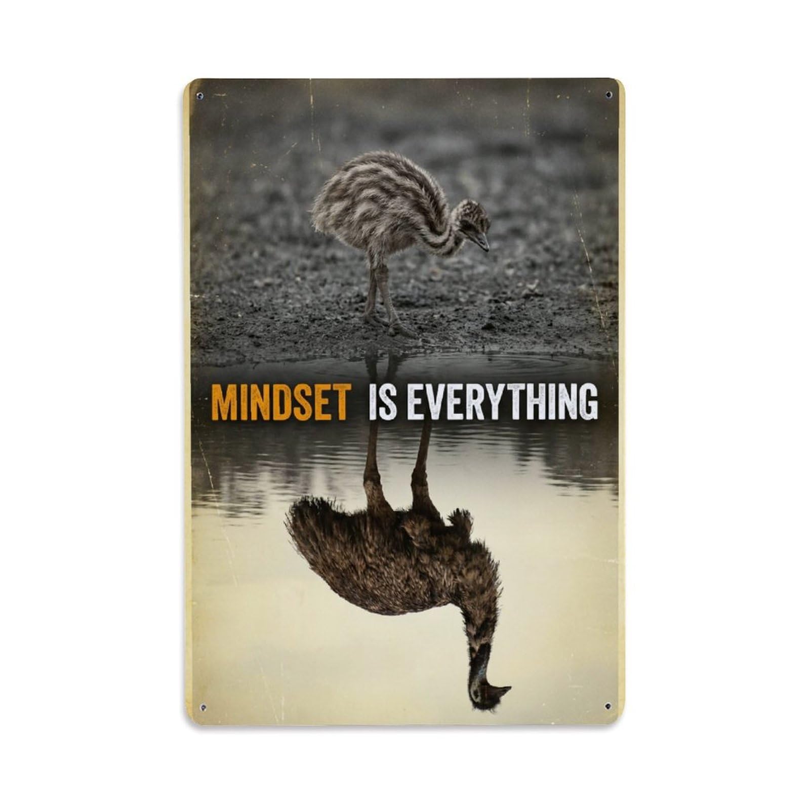 Mindset Is Everything Emu Animal Motivation Quote Metal Tin Sign