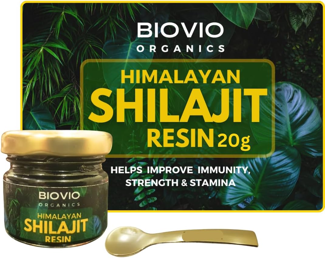 BIOVIO ORGANICS Himalayan Shilajit Resin 20g | Shilajit Original for Strength, Stamina & Performance | Shilajit Resin for Men & Women with Fulvic Acid & 85 Trace Minerals | Shilajitresin