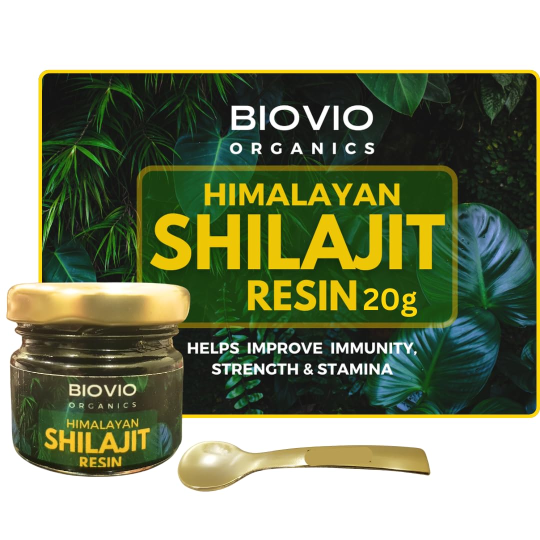 BIOVIO ORGANICS Himalayan Shilajit Resin 20g | Shilajit Original for Strength, Stamina & Performance | Shilajit Resin for Men & Women with Fulvic Acid & 85 Trace Minerals | Shilajitresin