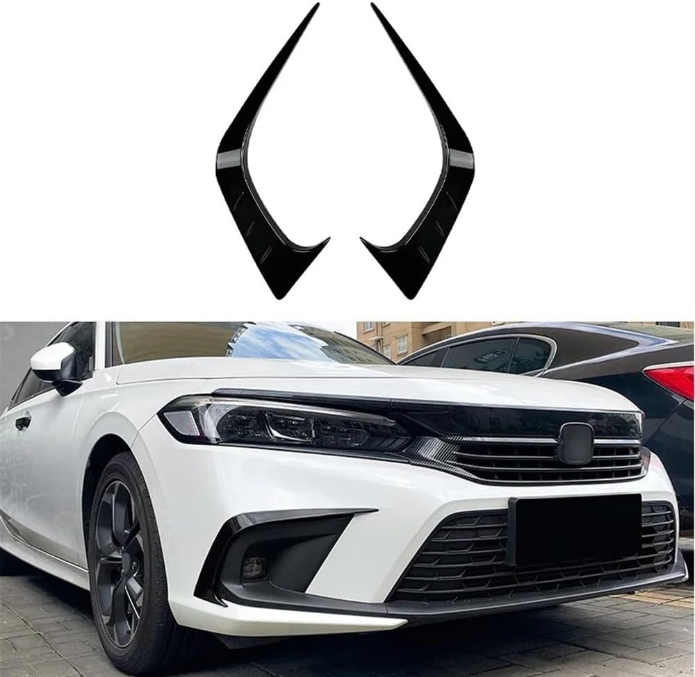 Air Vent Wind Knife Body Kits Compatible for Honda Civic 11th 2021-2024 Air Vent Wind Knife, ABS Carbon Fiber Look (Glossy Black)