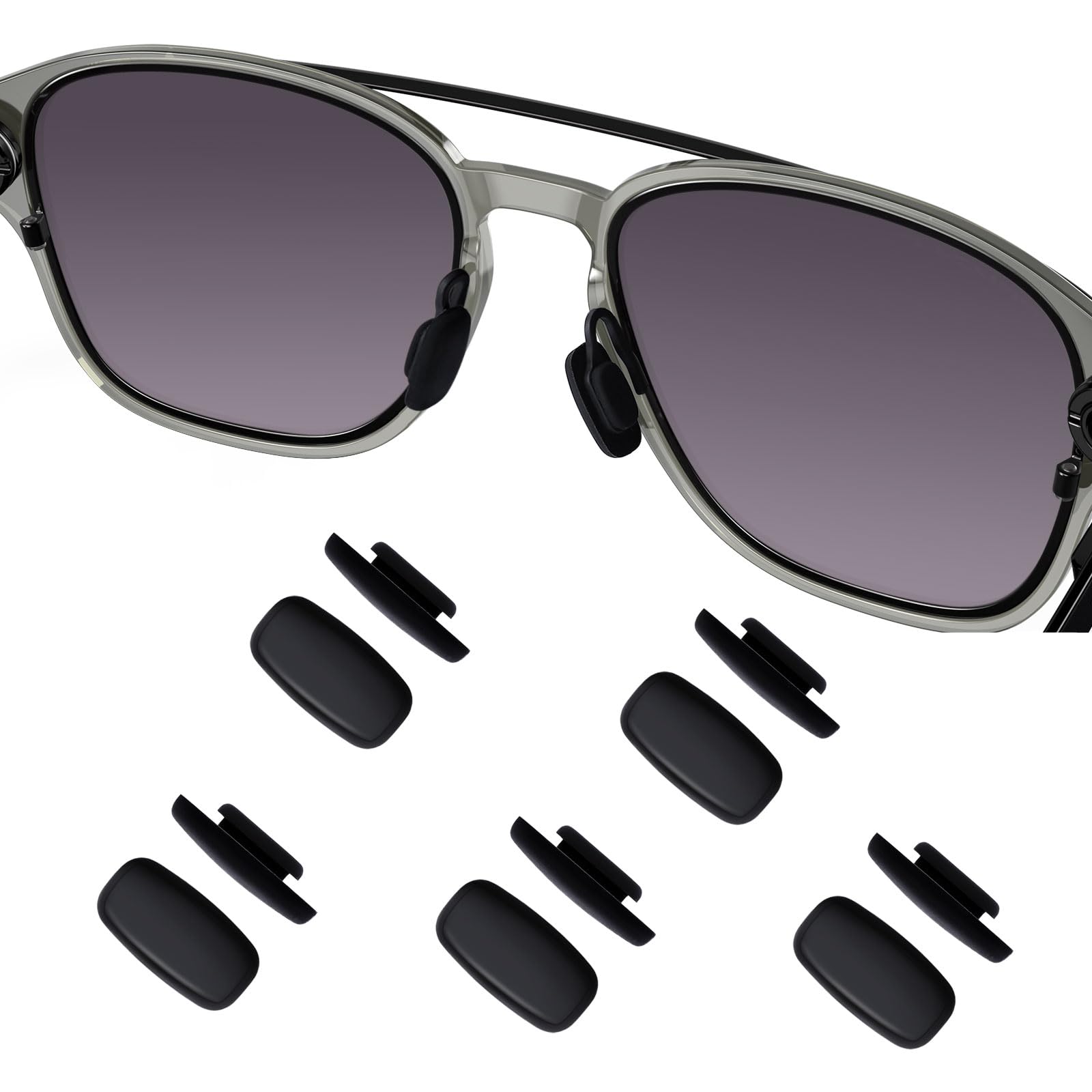 OOWLIT 5 Pairs Nose Pads for Costa Del Mar South Point/Flagler/Wingman; for Oakley Cartridge OX5137/Cathode OX3233