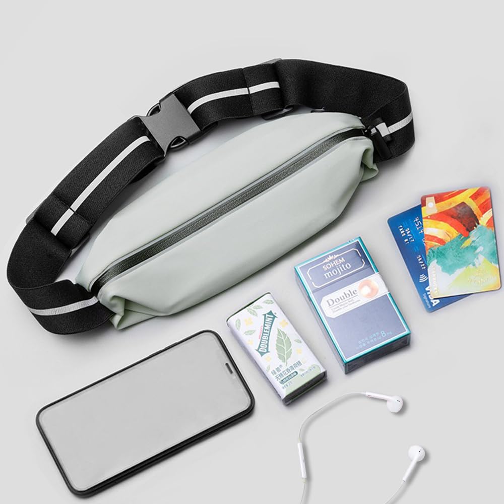 Cinturón de correr para hombres y mujeres, soporte móvil para teléfono para correr, bolsa de cinturón ligera de tamaño ajustable, riñonera reflectante nocturna impermeable, ciclismo, ejercicio, viajes