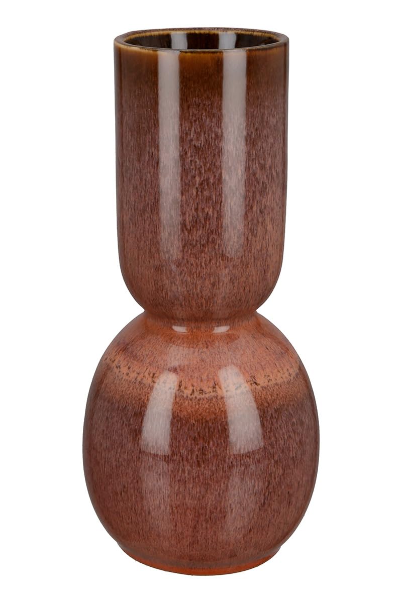 GILDE Rasto Ceramic Vase Glossy Pink Glazed Height 30 cm Diameter 13 cm Decoration Home Accessory Flower Vase Gift Idea