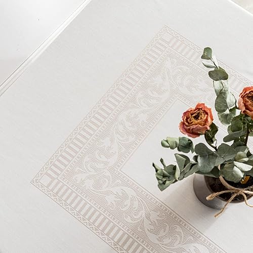 Miniatura 2 de MANGATA CASA Mantel rectangular Mantel de algodón lavable impermeable y resistente a las arrugas, mantel de tela decorativa para mesa de comedor,