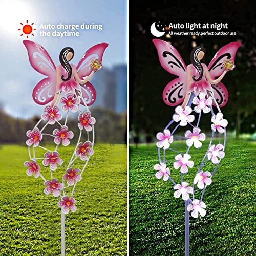 Tstgee Solar Outdoor Lights Decorative Garden Solar Fairy Stake Led Metal Fairy Decor Waterproof For Lawn,Patio,Yard,Garden Gifts,2 Pcs #TOP4