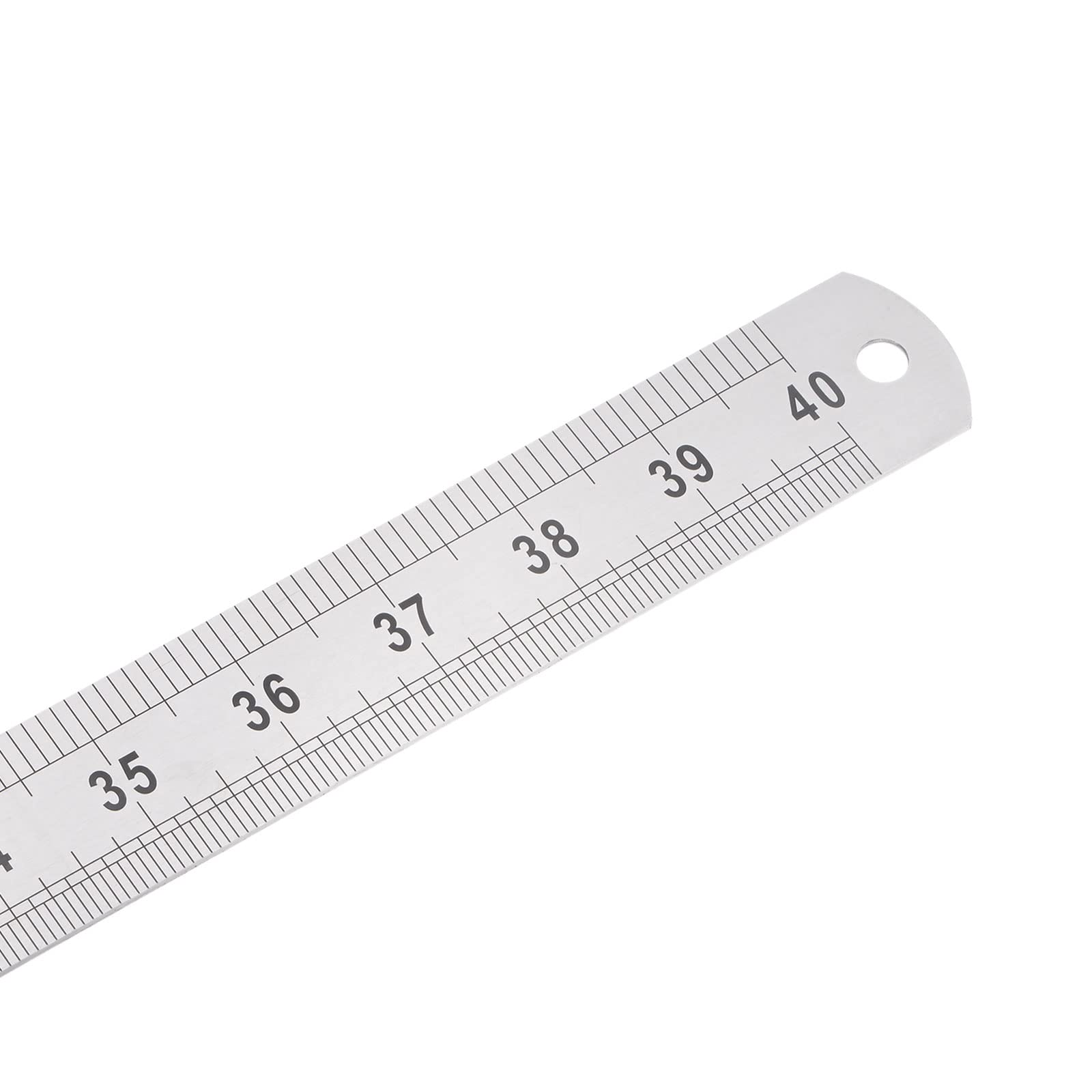 sourcing map Inox Acier Règle 39" Longueur x 1/16" Épais x 1-3/8" Large Droit Bord Mesurer Outils pour Travail Bois Peinture Artisanat, Argenté