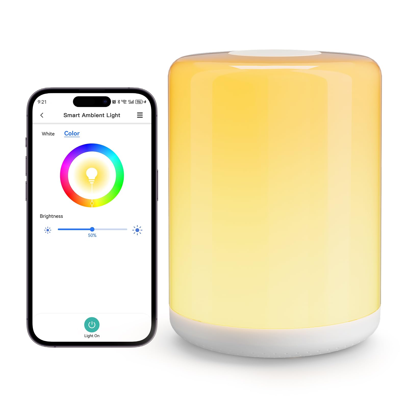 meross Meross Lámparas de Mesita de Noche WiFi, Lámpara de Mesa LED, Táctil Regulable RGBWW, Lámpara de Noche Inteligente con Temporizador, Compatible con Apple HomeKit, Alexa y Google Home, 2024 Versión