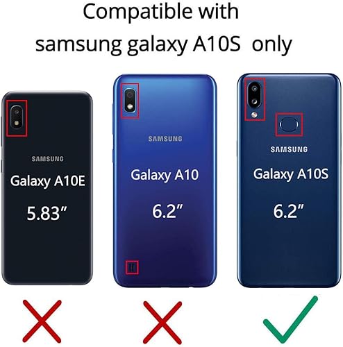 Miniatura 2 de Funda para Galaxy A10S, con protector de pantalla HD, a prueba de golpes resistente funda protectora de doble capa híbrida con función atril para