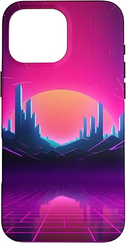 Miniatura 18 de Funda para iPhone 15 Synthwave City Retrowave 80s Vaporwave