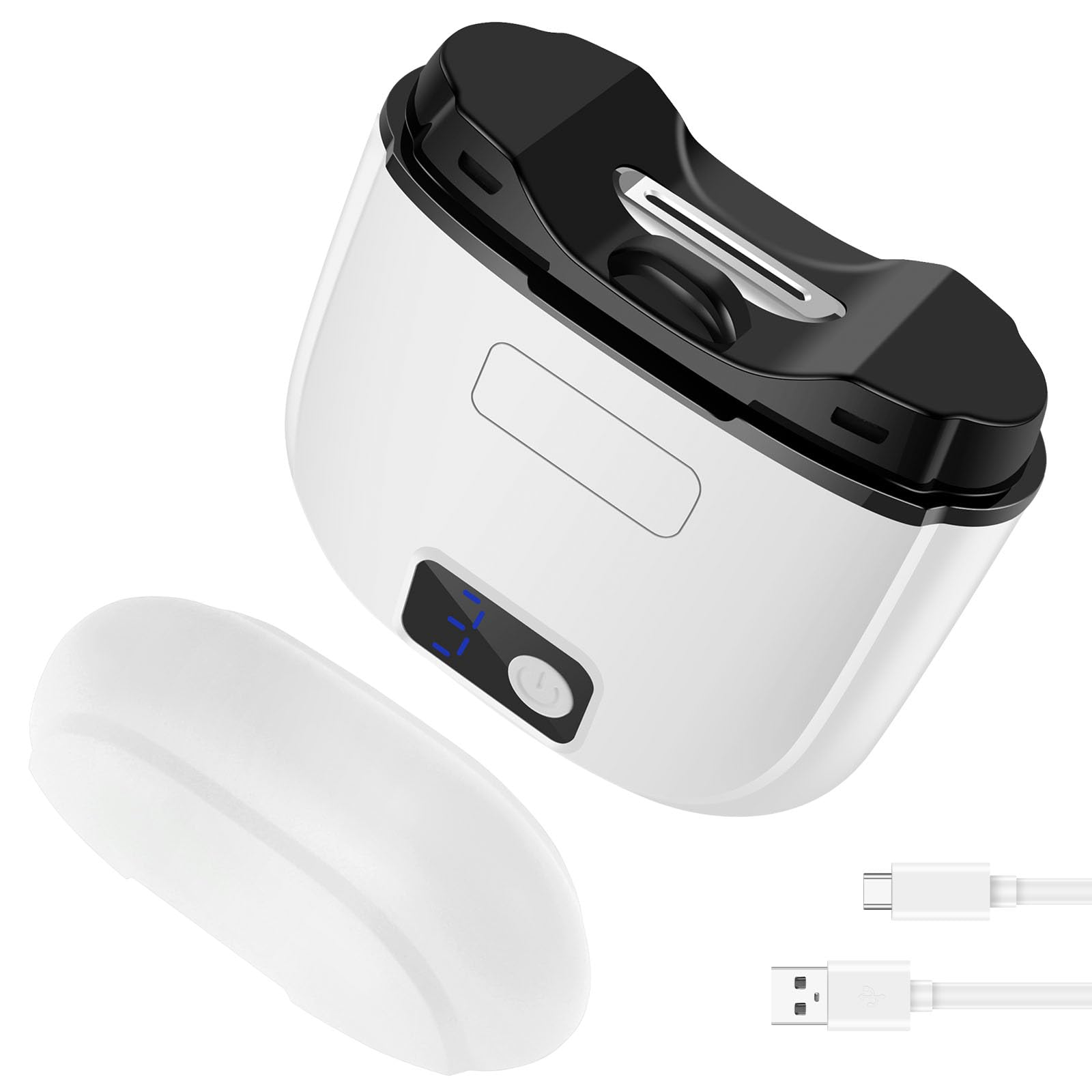 ZLHETWT Rechargeable Electric Nail Clippers, Electric Finger Toe Nail Cutter, 2 in 1 Nail Trimmer and Polisher, Electric Nail Trimmer Portable Nail Cutter Safety Nail Trimmer for Adults Seniors