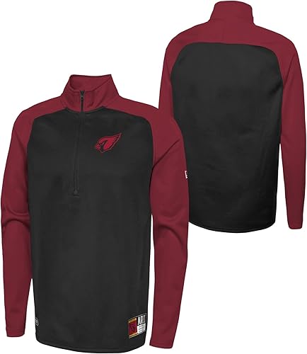 New Era NFL Football Oline - Camiseta de manga larga con media cremallera para hombre