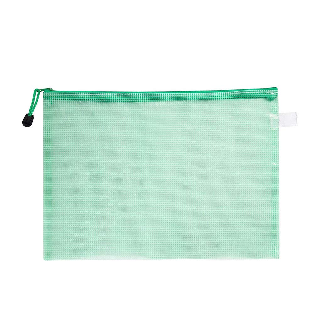 Zipper File Wallet A3/A4/A5 Zipper File Bags, 5 Pieces File Document Bags Waterproof Document Wallets for School, Office, Homework, File Storage, Paper Organization (A3, Green)