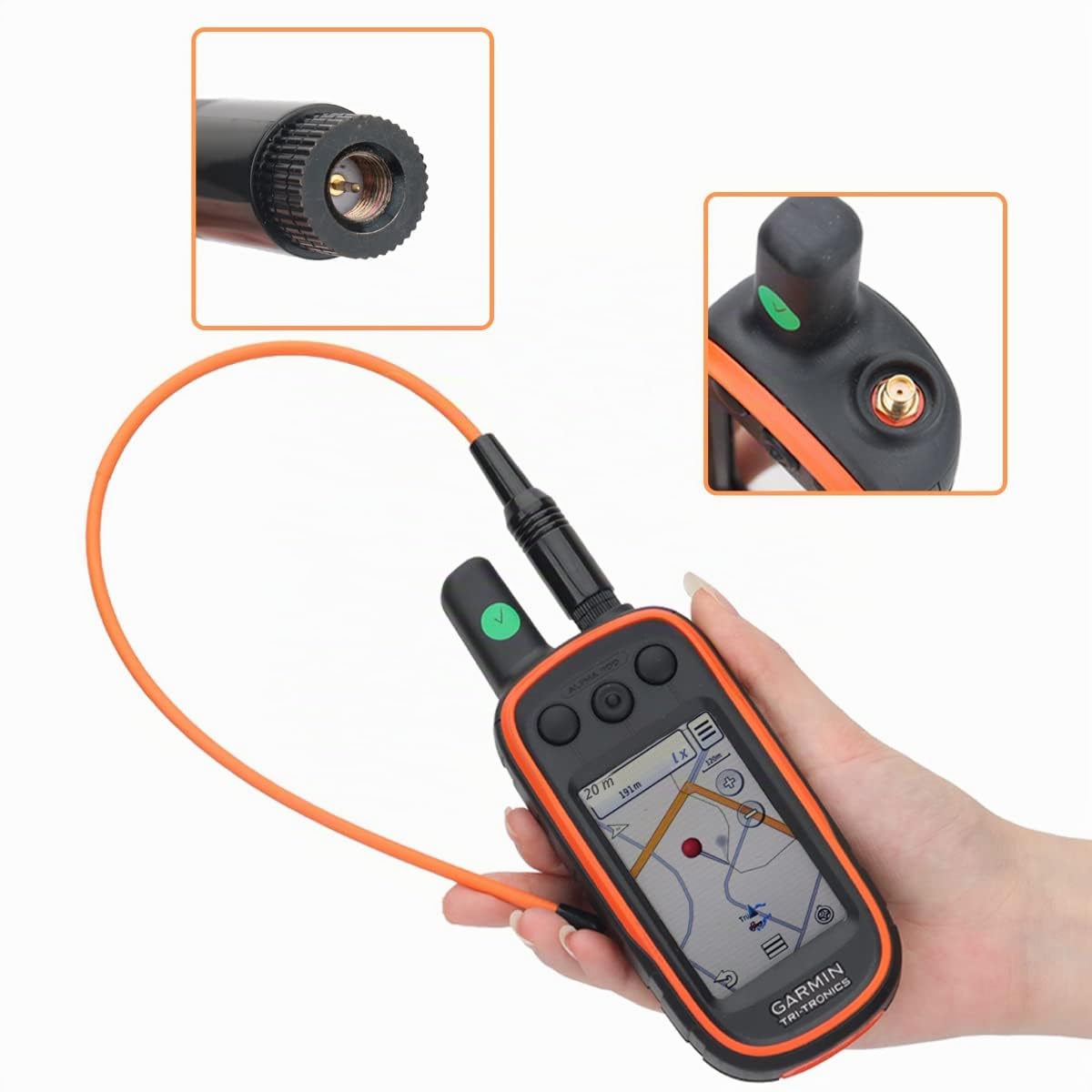 Antenne récepteur flexible longue portée orange 38,1 cm pour Garmin GPS Alpha 100 200 200i Astro 220 320 430, orange
