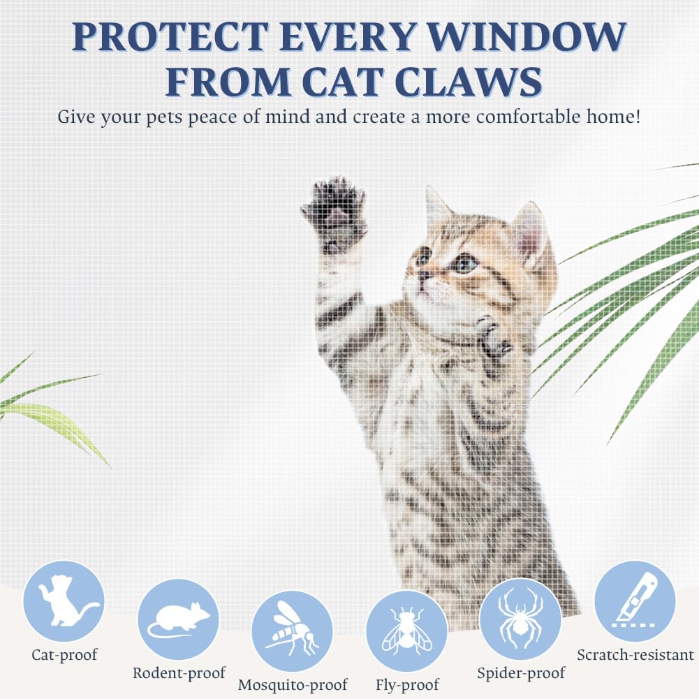 AOOWU Rete per Gatti Balcone, Rete Gatti Balcone, Autoadesiva Maglia, con 1 Pezzi un Rotolo di Hook & Loop Fastener, Adatto a Soggiorni, Camere da Letto, Negozi per Animali（130 * 150CM）