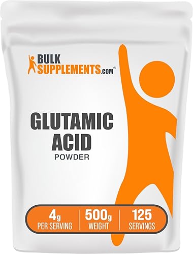 Miniatura 6 de BulkSupplements. com Polvo de ácido L-glutámico - Suplemento de glutamato, suplemento de aminoácidos - Sin sabor y sin gluten, 0.14 oz por porción,