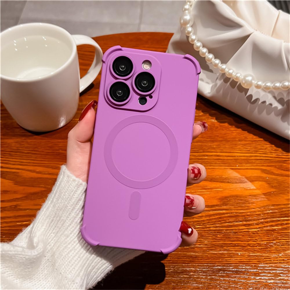 Housse de protection d'objectif pour iPhone 13 magnétique en silicone violet - 8