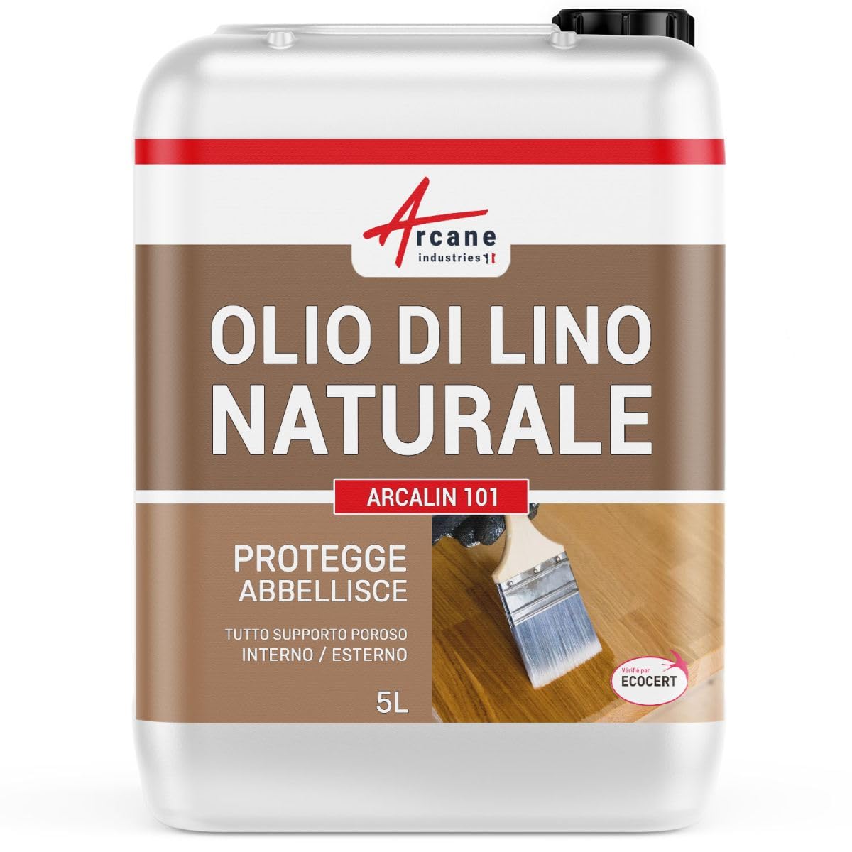 Olio per legno interno e esterno, Olio di lino naturale - ARCALIN 101-5 L - ARCANE INDUSTRIES