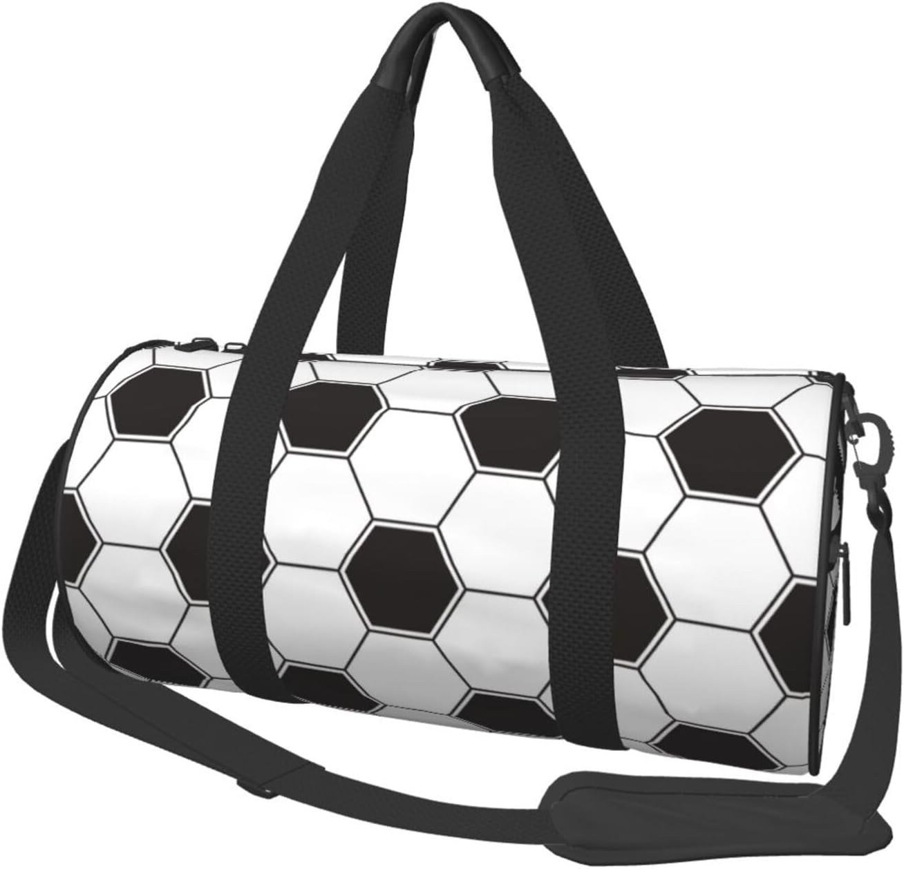 Black And White Soccer Funny Football Foldable Duffle Bag For Women - Workout Bag For Gym Men - Boy Gym Bag - Girls Small Weekender Duffel Bag - Packable Luggage Bag For Travel Sports