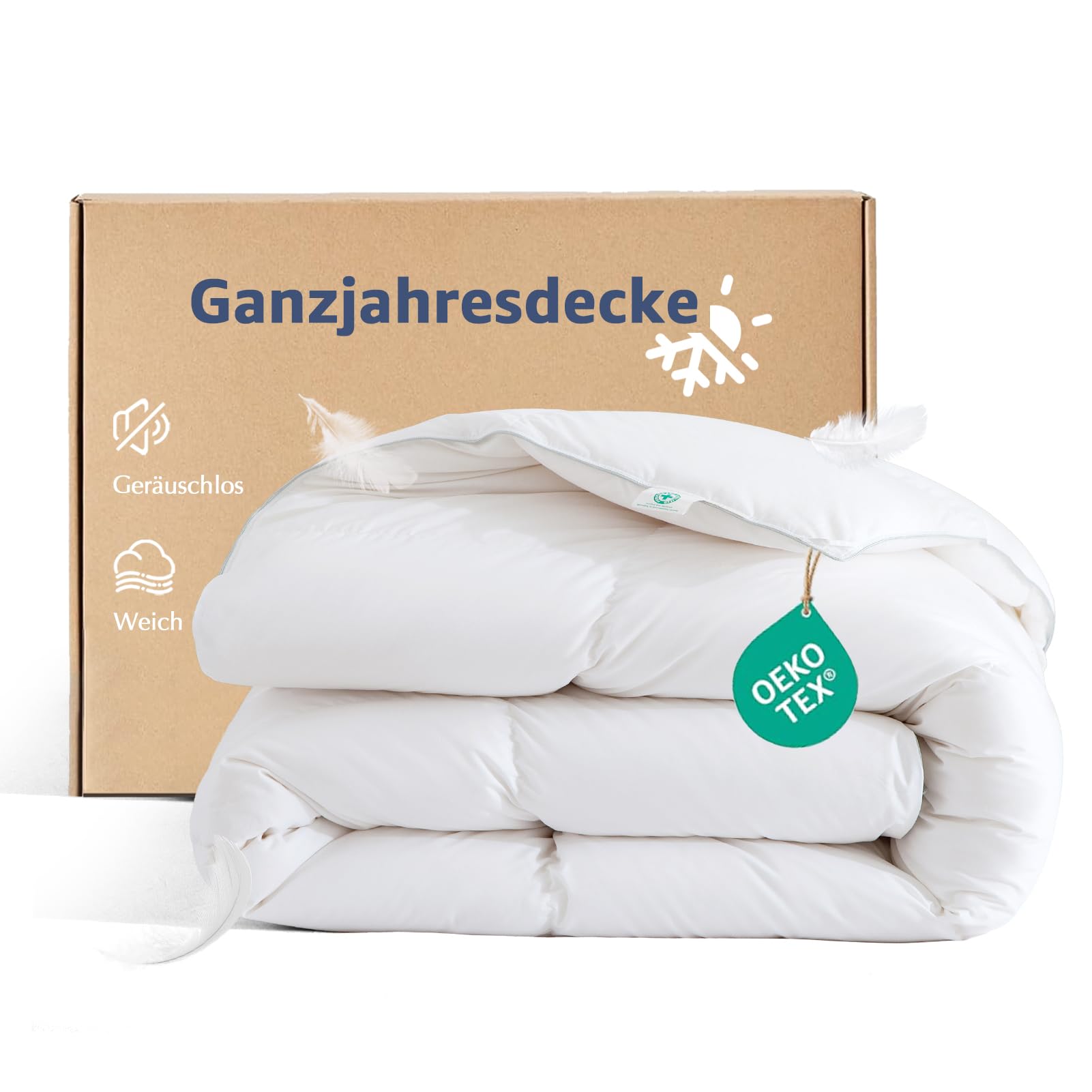 Ganzjahrige Steppdecke｜240 × 260 cm｜Baumwolle | Öko-Tex und RDS ｜Baumwolle Pflegeleicht
