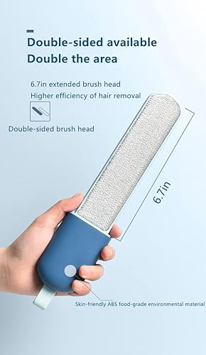 Miniatura 4 de Cepillo de pelusa para pelo de mascotas, removedor de pelusas portátil para ropa, sofá, muebles y alfombras, cepillo de pelusa de doble cara con