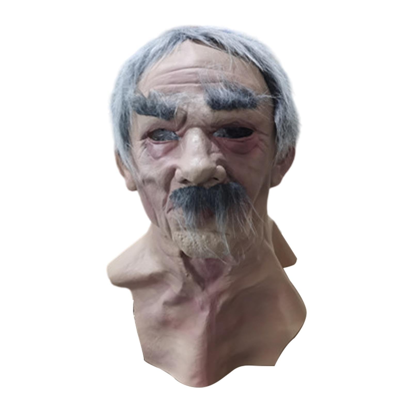 Realistic Old Men Mask Headgear Full Head Mask for Halloween Party Carnivals style G-image-31