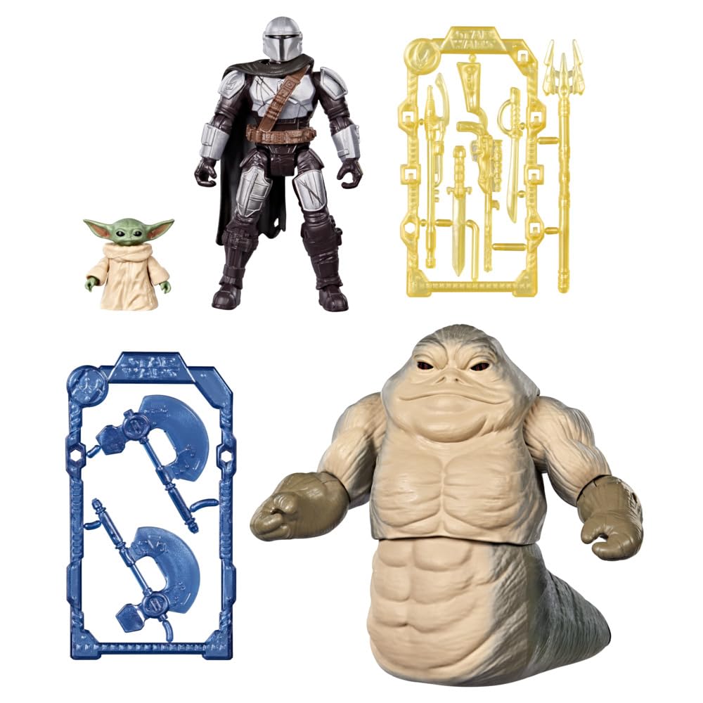 Star Wars Includes A+ copy ActionVerse The Mandalorian and Grogu Team Up Pack, Mandalorian, Grogu & Rotta the Hutt Action Figures, Toys for Boys & Girls Ages 4+