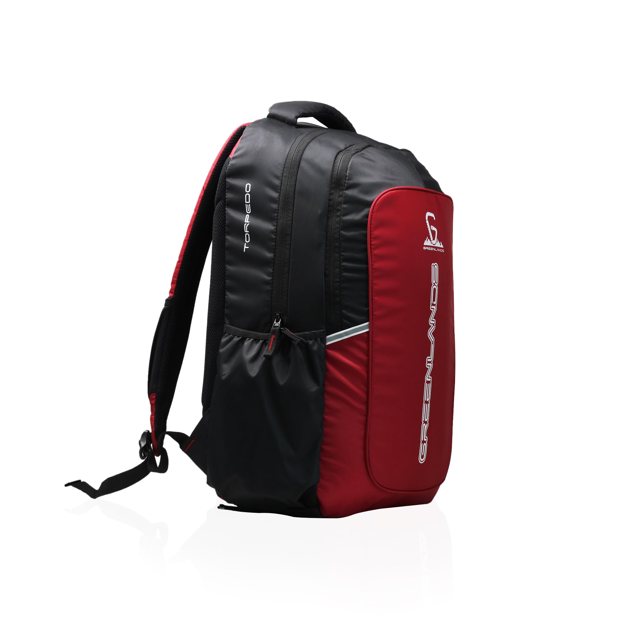 GREENLANDS Torpedo office Backpack– 35 Ltr Capacity | 17 Inch Laptop |Water-Resistant Bag | Padded & Adjustable Strap | Men & Women For Business Professionals & College Students - Red 2