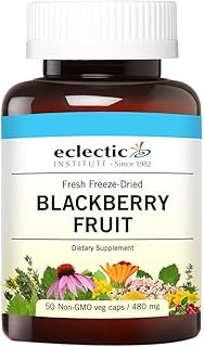 Eclectic Institute Raw Fresh Freeze-Dried Non-GMO BlackBerry Fruit | 50 CT (480 mg)