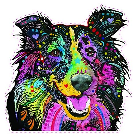 Enjoy It Dean Russo Sheltie Car Stickers, Shetland Sheepdog Decals Featuring The Artwork of Dean Russo, Outdoor Rated Vinyl Sticker Decals for Windows, Bumpers, Laptops or Crafts - 2 Pieces Cover