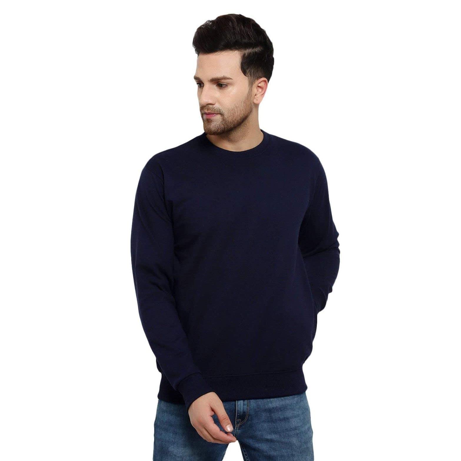 CRAFTED INDIARound Neck Fleece Sweatshirt