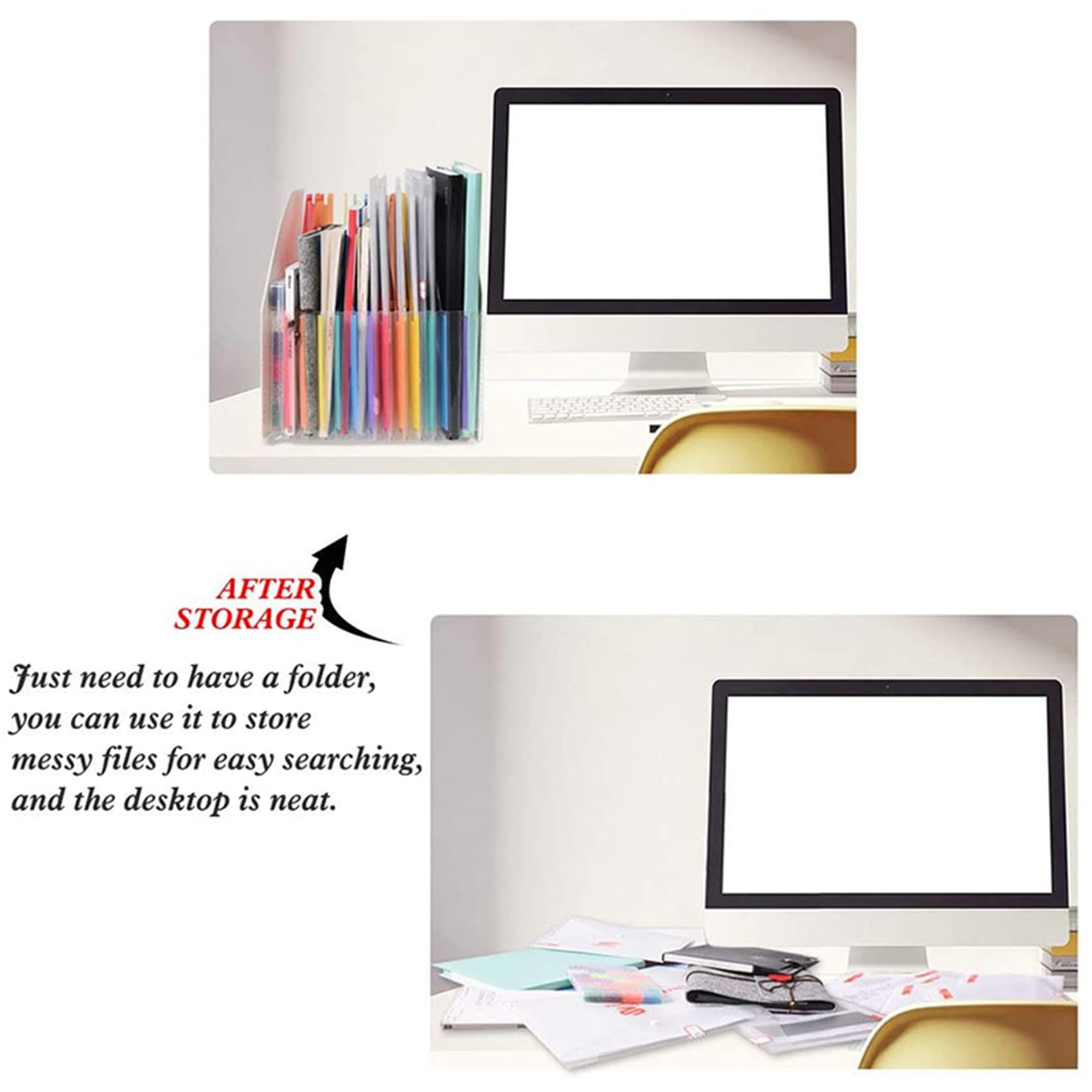 5X Carpeta de Archivos Expandible Carpeta de Pie A4 Organizador Vertical de Archivos Revista Cesta Escritorio 13 Bolsillos Soporte de Archivos