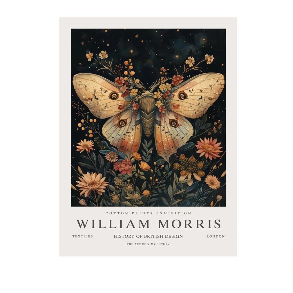 Gravures de William Morris 50x70cm pour habiller un mur vide avec un tableau papillon