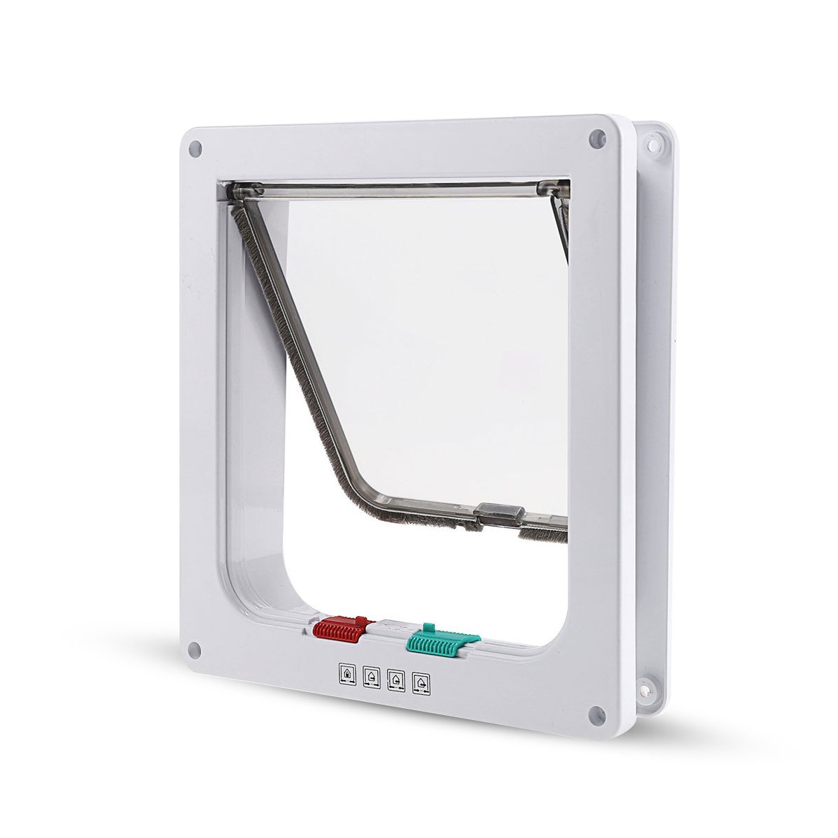PETCUTE Chatiere pour Gros Chat Porte pour Chat Chiens Trappe Chats Verrouillage à 4 Positions Facile à Installer
