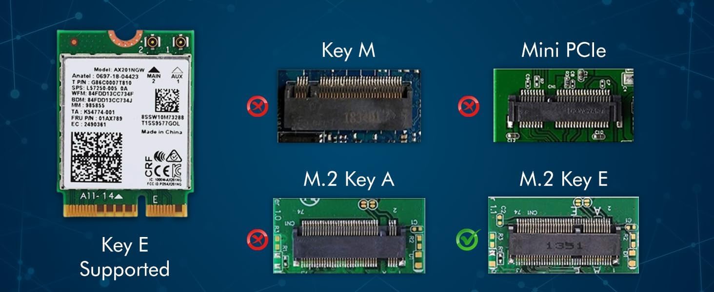 AX1650i Killer Series Upgraded WiFi 6 Adapter | Gaming WiFi Adapter | CNVio2 M.2 WiFi Card | 2.4 Gbps WiFi for PC | Bluetooth 5.2 Support | Requires Intel 10th+ Gen CPU
