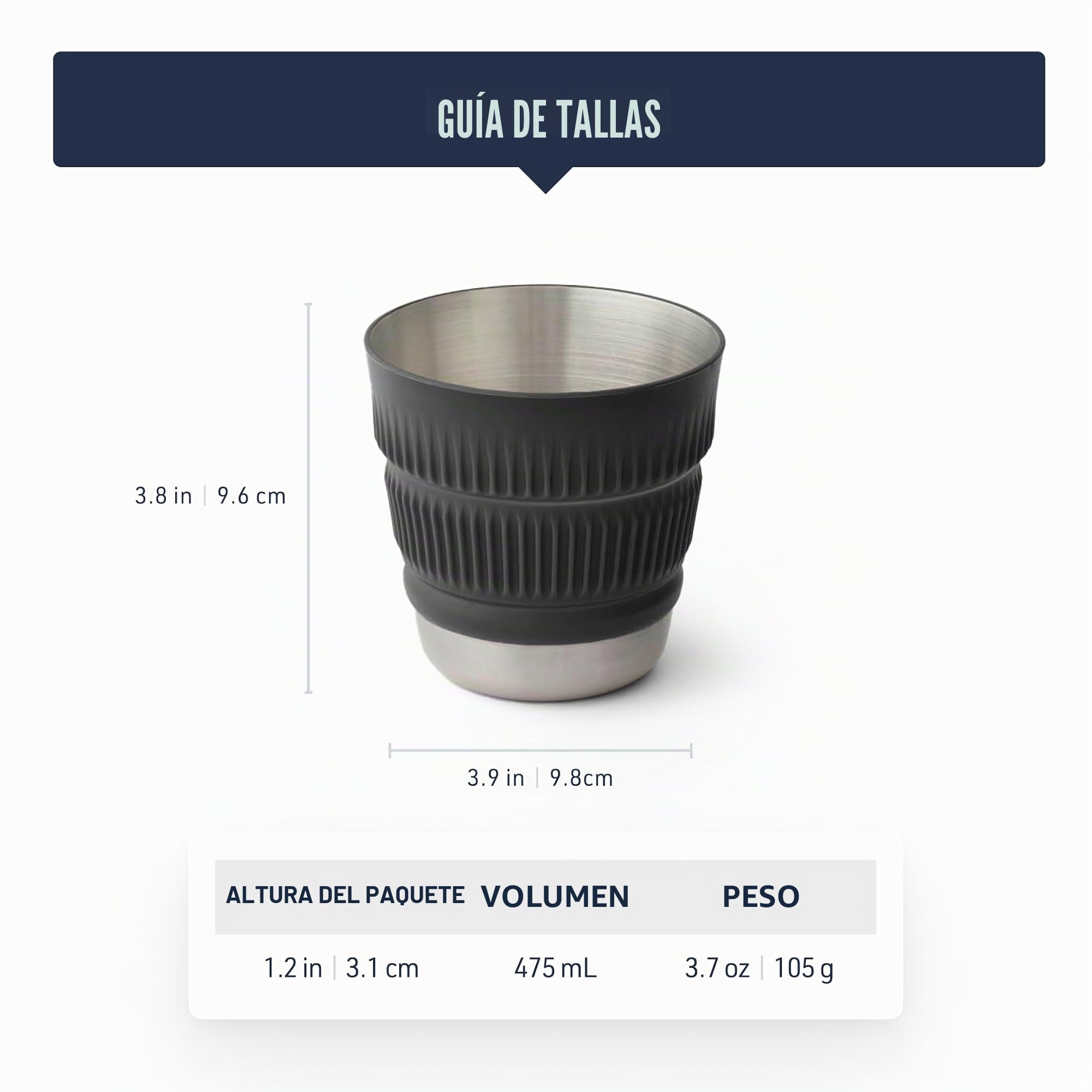 Sea to Summit Detour - Taza plegable de acero inoxidable de 16 onzas, corona de laurel verde