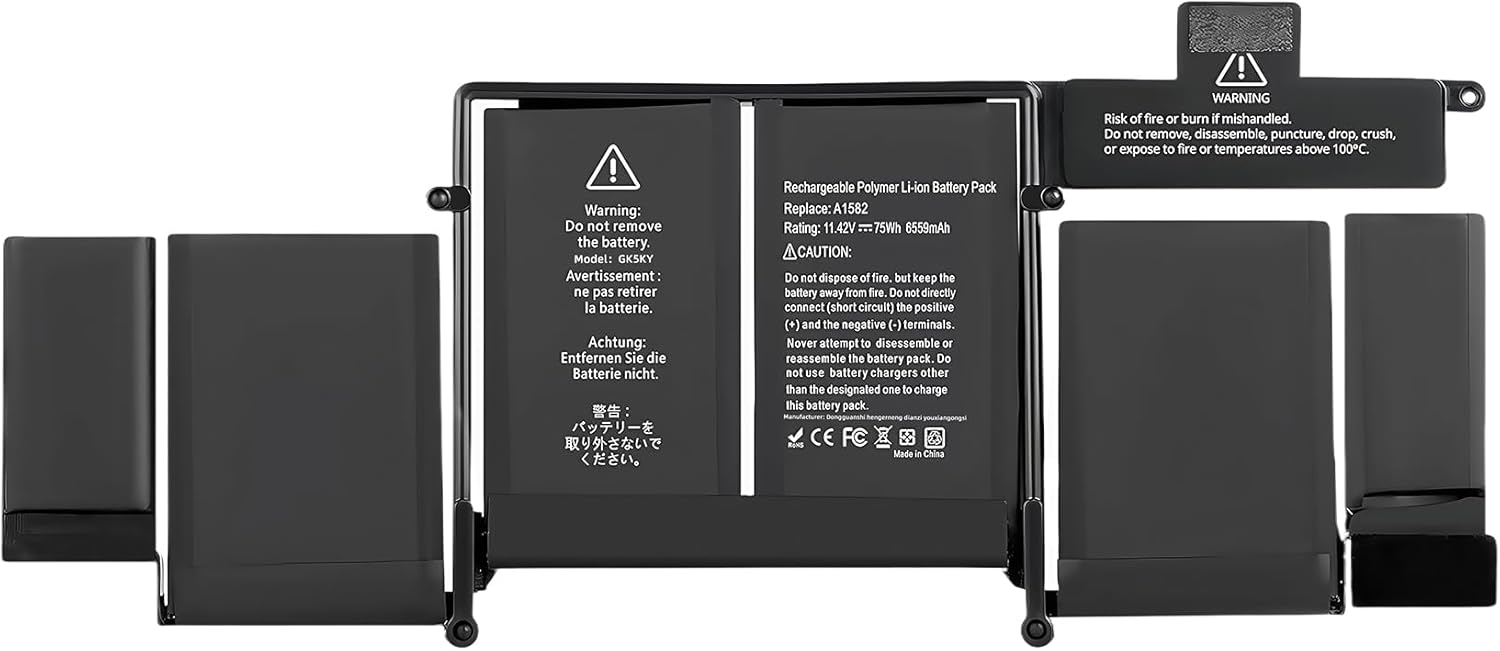 Replacement Battery A1502 A1582 for Apple MacBook Pro Retina 13” A1493 [Early 2015 - Mid 2015, Mid 2014, Early 2013 - Late 2013] - Long Lasting [71.8Wh/11.43V]