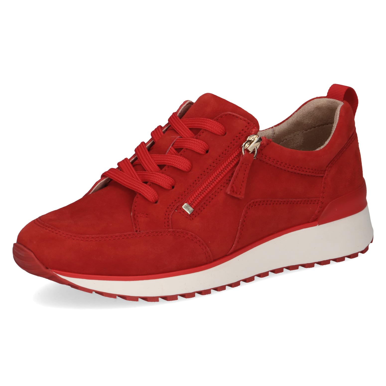 CAPRICE Women's Leather Sneakers, Red (RED Suede), 7.5 UK